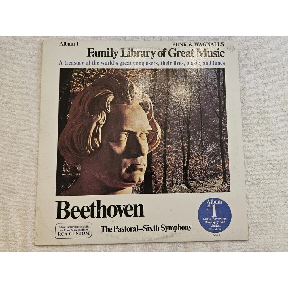 1966 Funk & Wagnalls Family Library of Great Music Vinyl Album #1 Beethoven Sld